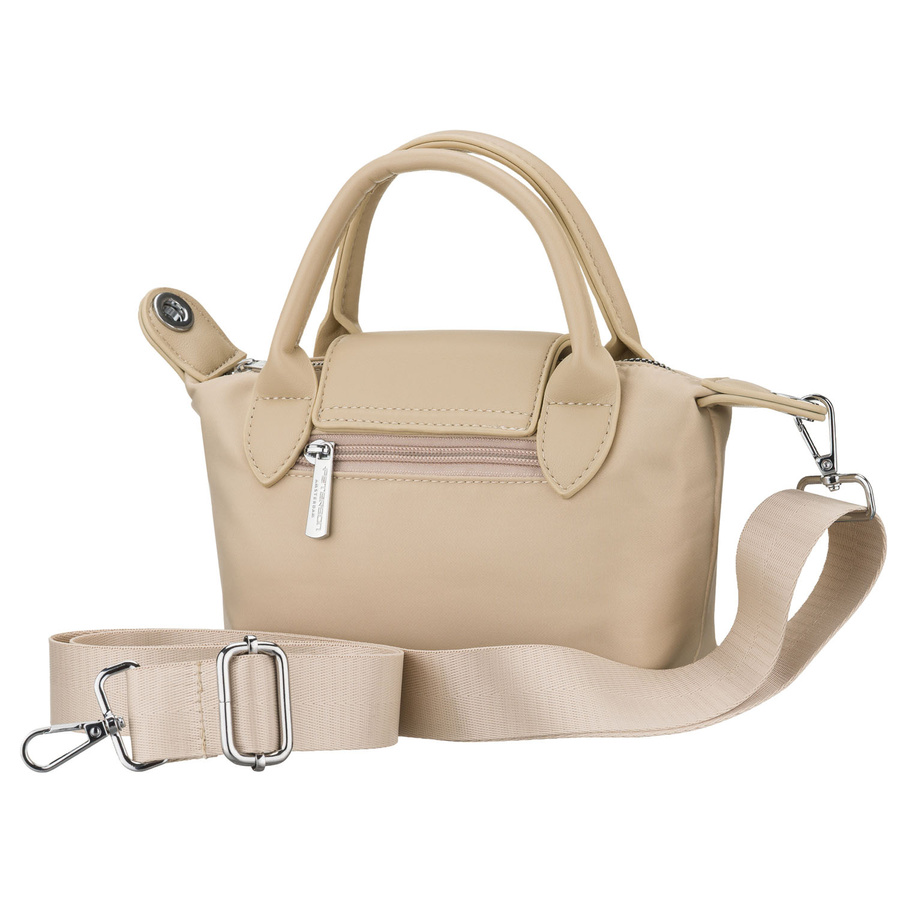 Listonoszka damska z poliestru w kolorze ecru, jednokomorowa i zamykana magnesem - Peterson