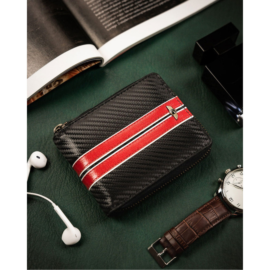 Skórzany sportowy portfel na zamek - Peterson