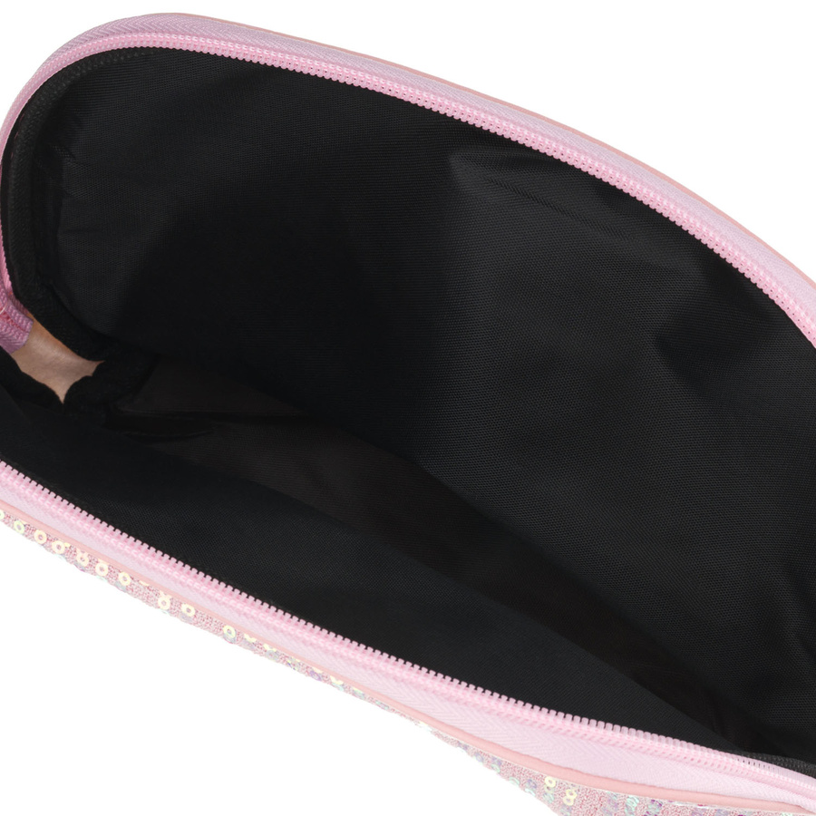 Różowa kosmetyczka z materiału syntetycznego, jednokomorowa - Peterson