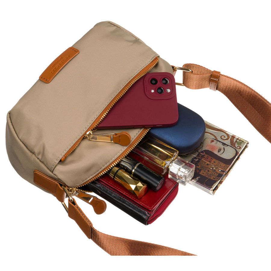 Listonoszka damska w odcieniu khaki z kieszonką zewnętrzną wykonana z nylonu - Peterson