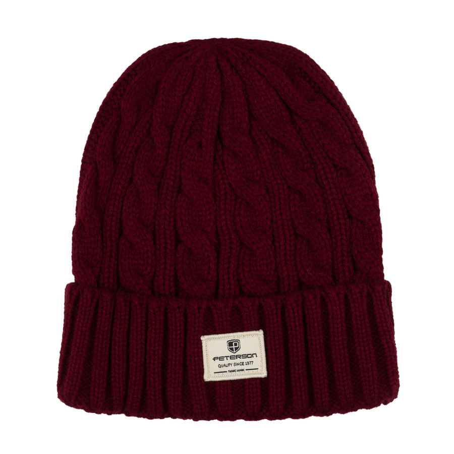 Zestaw: czapka, rękawiczki i szalik w bordowym kolorze - Peterson
