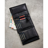 Zestaw prezentowy: skórzany, pionowy portfel męski w czarnym kolorze z systemem RFID i pasek ze skóry ekologicznej - Peterson