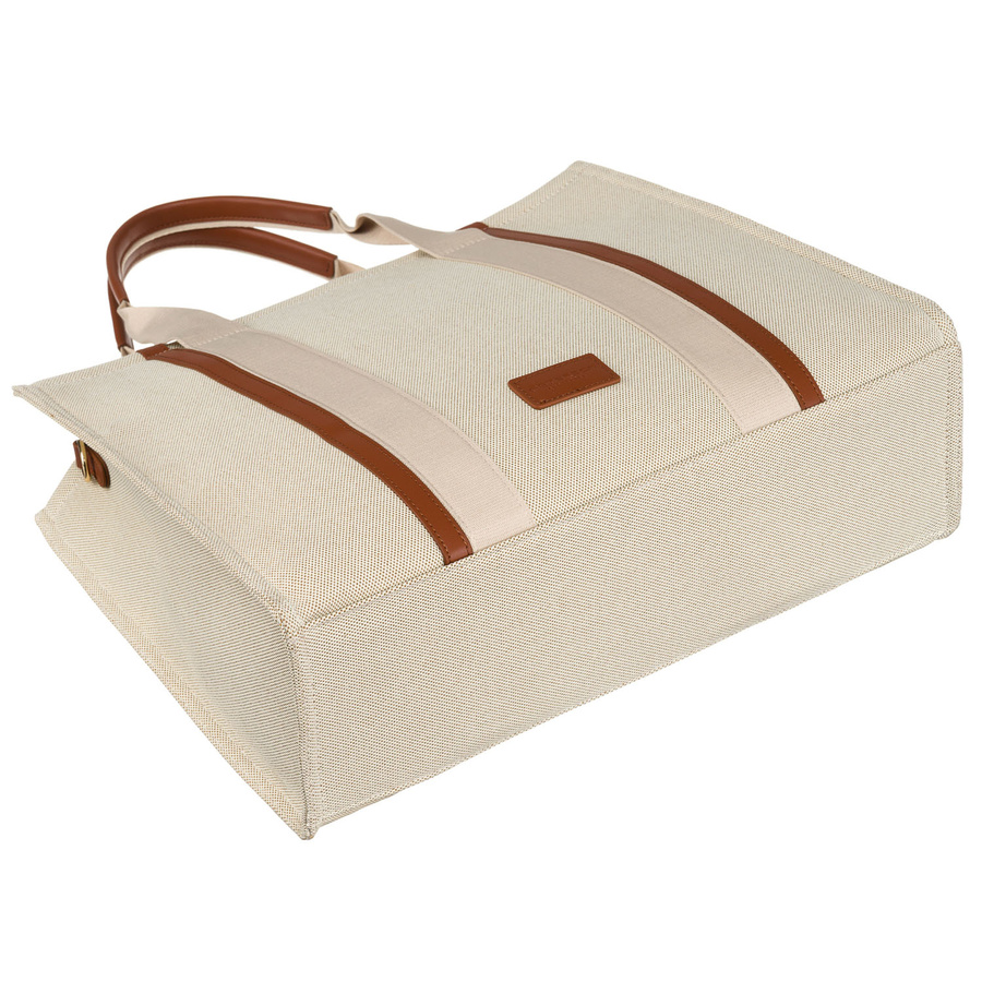 Modna shopperka damska w brązowo-beżowym kolorze z regulowanym paskiem w zestawie - Peterson