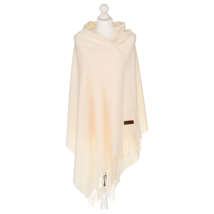 Miękki wełniano-kaszmirowy szal damski z frędzlami - Peterson