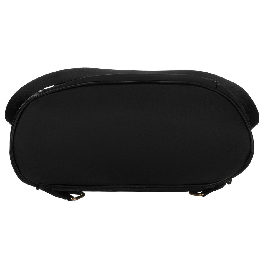 Czarny plecak damski z nylonu i skóry ekologicznej zawieszony na regulowanych szelkach - Peterson