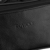 Czarna, skórzana saszetka męska zamykana na suwak, jednokomorowa - Rovicky