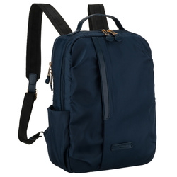 Nylonowy plecak damski w granatowym kolorze z uchwytem do mocowania na walizce - Peterson