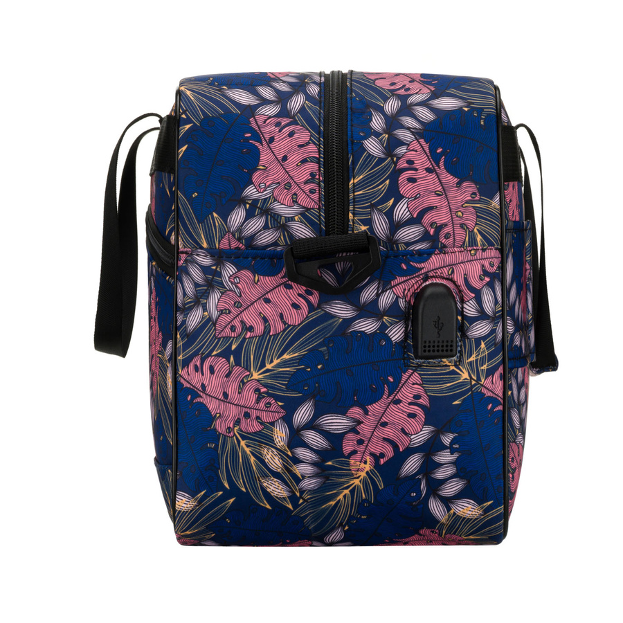 Torba podróżna wyposażona w dopinany pasek i zewnętrzną kieszeń zapinaną suwakiem - Rovicky