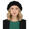 Ciepły, czarny beret damski wykonany z akrylu - Rovicky
