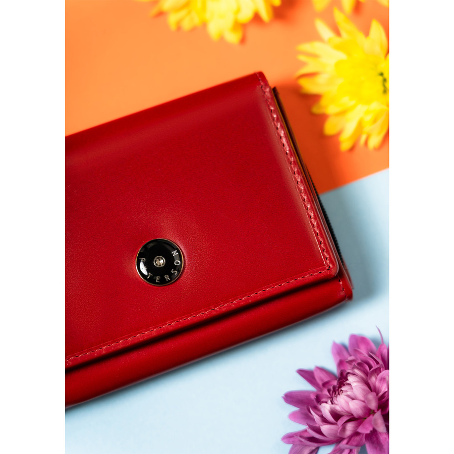 Damski portfel skórzany RFID z przegrodami - Peterson