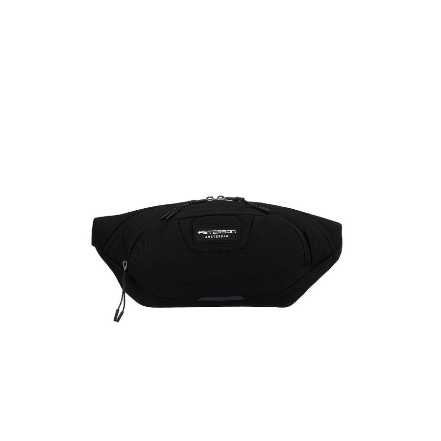Sportowa saszetka z poliestru w czarnym kolorze - Peterson