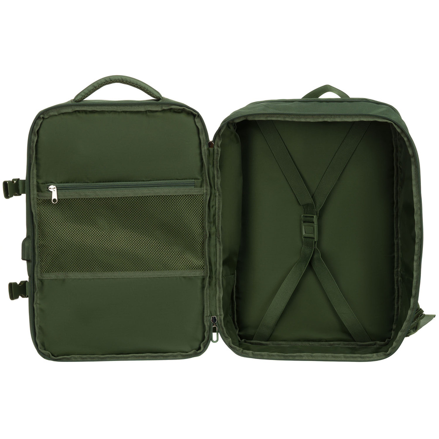 Zielony plecak podróżny z miejscem na laptopa i portem USB - Peterson