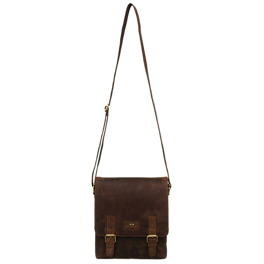 Torba męska ze skóry naturalnej w brązowym kolorze - Peterson