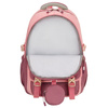 Pojemny plecak szkolny z poliestru w różowym kolorze zawieszony na regulowanych szelkach - Peterson