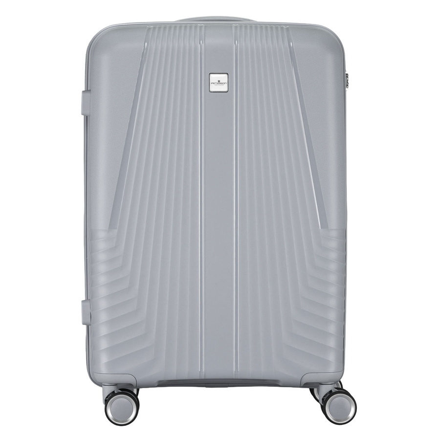 Zestaw walizek podróżnych z tworzywa ABS w szarym kolorze - Peterson