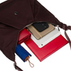 Duża, bordowa torebka damska z poliestru, mieszcząca format A4 - Peterson