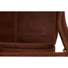 Brązowa, klasyczna, skórzana listonoszka męska z kieszonkami i etui - Peterson