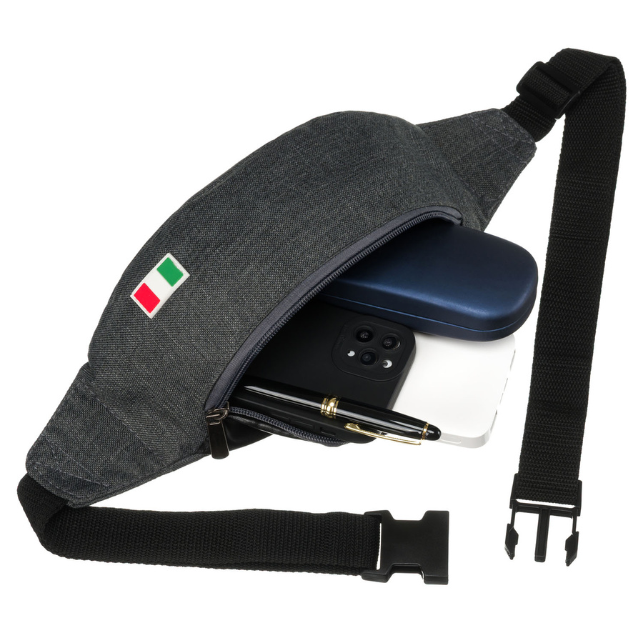 Czarna nerka miejska zapinana solidnym suwakiem