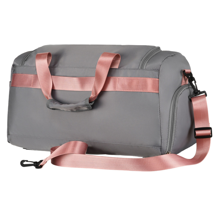 Torba weekendowo-podróżna w szaro-różowym kolorze z uchwytem na walizkę - Peterson