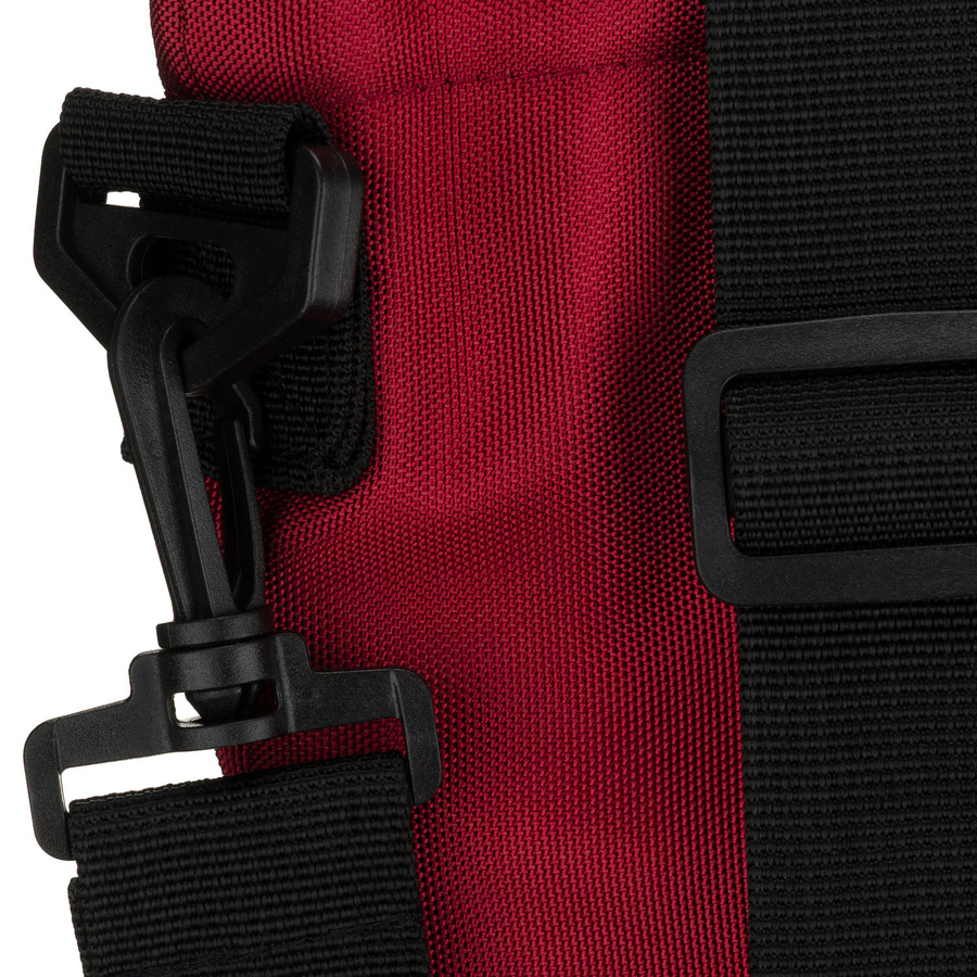 Pojemna torba damska z poliestru w burgundowym kolorze zamykana suwakami - Peterson