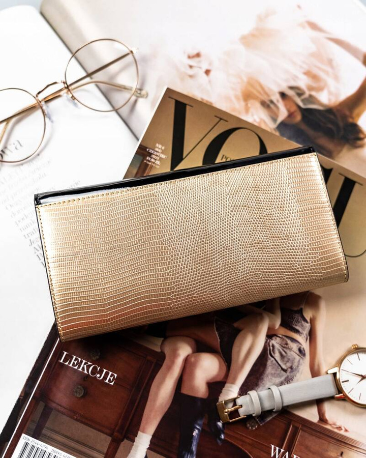 Duży, skórzany portfel damski na zatrzask - Peterson