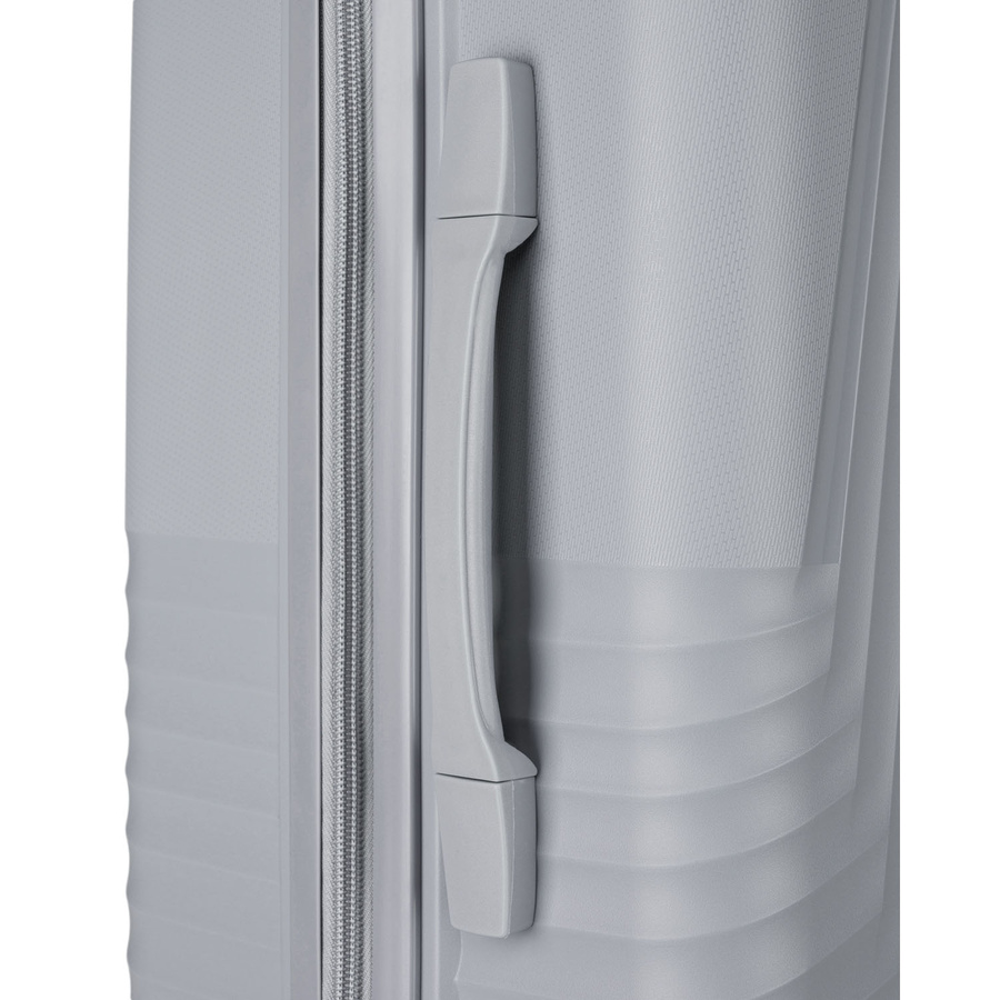 Zestaw walizek podróżnych z tworzywa ABS w szarym kolorze - Peterson