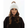 Ciepła biała czapka damska z futerkiem – Peterson