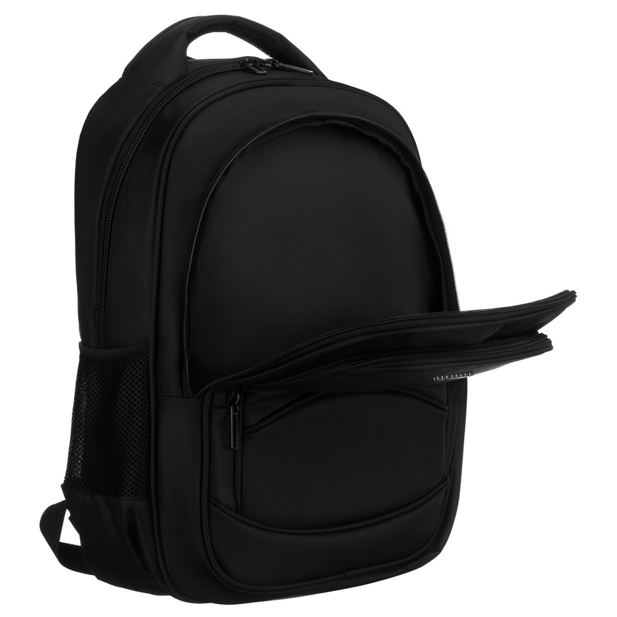 Plecak szkolny z poliestru w czarnym kolorze z portem USB - Peterson