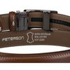 Brązowy pasek męski z automatyczną klamrą wykonany ze skóry naturalnej - Peterson