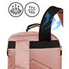Pojemny, podróżny plecak kabinowy z portem USB w różowym kolorze - Peterson