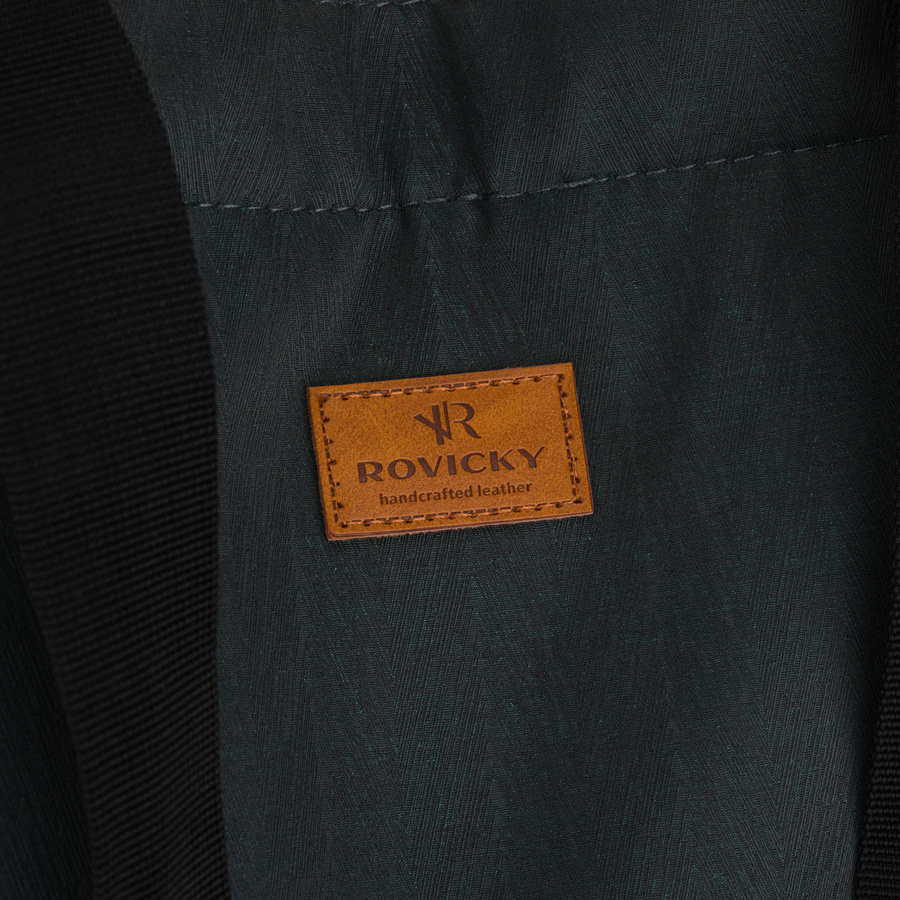 Szara shopperka damska zamykana suwakiem z kieszonką zewnętrzną - Rovicky