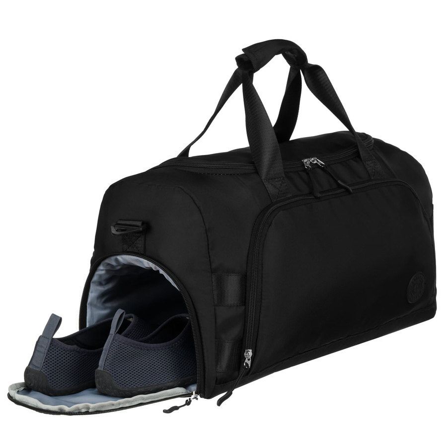 Czarna torba podróżna z uchwytem na walizkę - Peterson