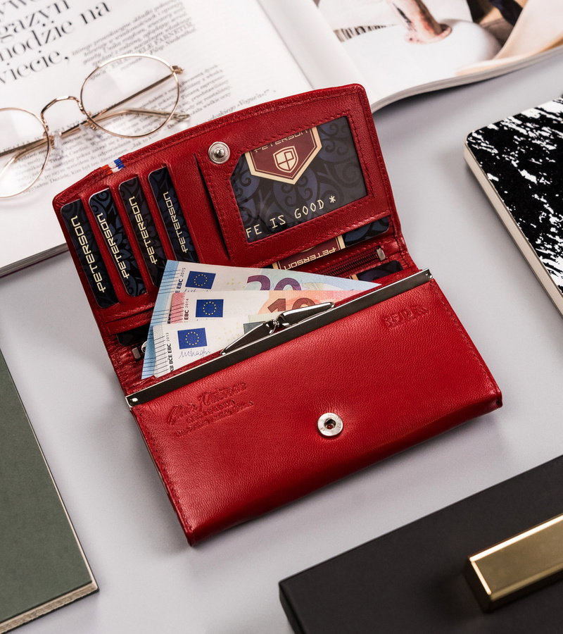 Duży portfel damski z systemem RFID Protect - Peterson