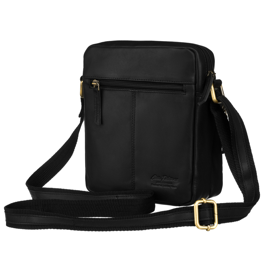 Skórzana torebka męska listonoszka na pasku - Peterson