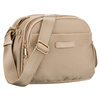 Nylonowa, beżowa listonoszka damska z sześcioma dodatkowymi kieszeniami - Peterson