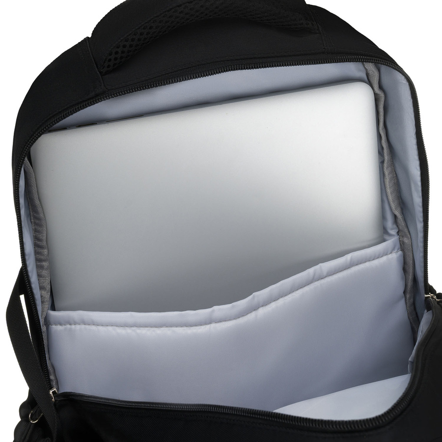 Plecak szkolny z poliestru w czarnym kolorze z przegrodą na laptopa - Peterson