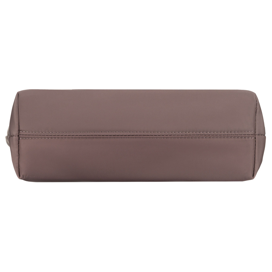 Shopperka damska z nylonu w beżowym kolorze zamykana klipsem magnetycznym - Peterson