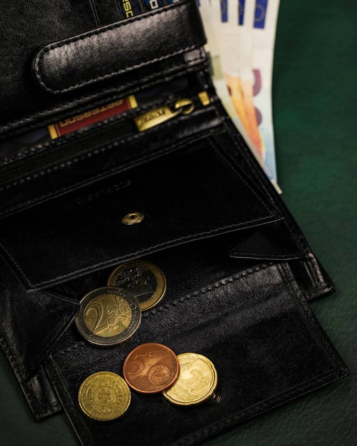 Duży, skórzany portfel męski bez zapięcia — Peterson