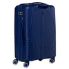 Granatowa walizka podróżna w średnim rozmiarze z teleskopowym uchwytem i kółkami obrotowymi - Peterson