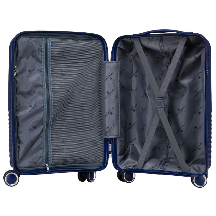 Kabinowa, granatowa walizka podróżna z teleskopowym uchwytem - Peterson
