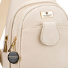 Beżowa saszetka damska z szerokim materiałowym paskiem crossbody plecak na jedno ramię eko skóra Peterson