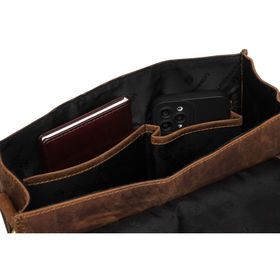 Duża torba męska ze skóry naturalnej z klapką - Peterson