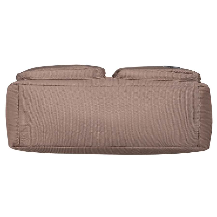 Beżowa torba damska z przegrodą na laptopa wykonana z poliestru - Peterson