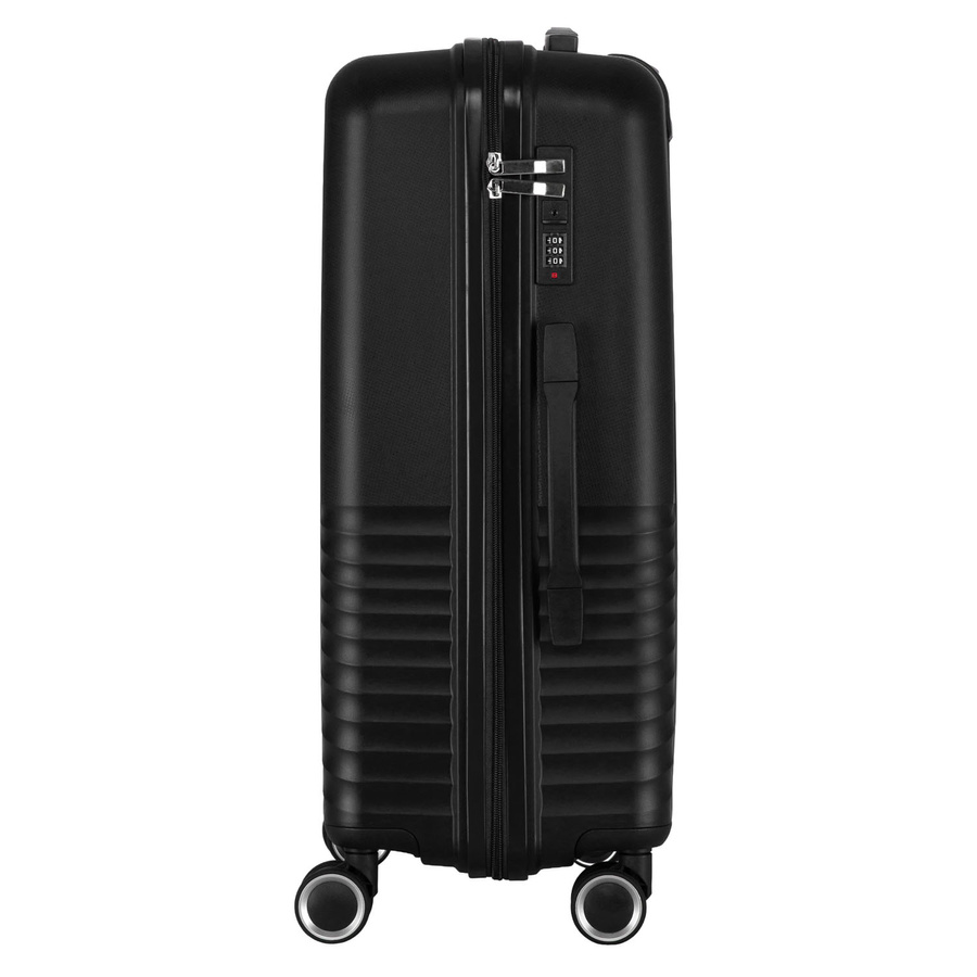 Zestaw walizek podróżnych z tworzywa ABS w czarnym kolorze - Peterson