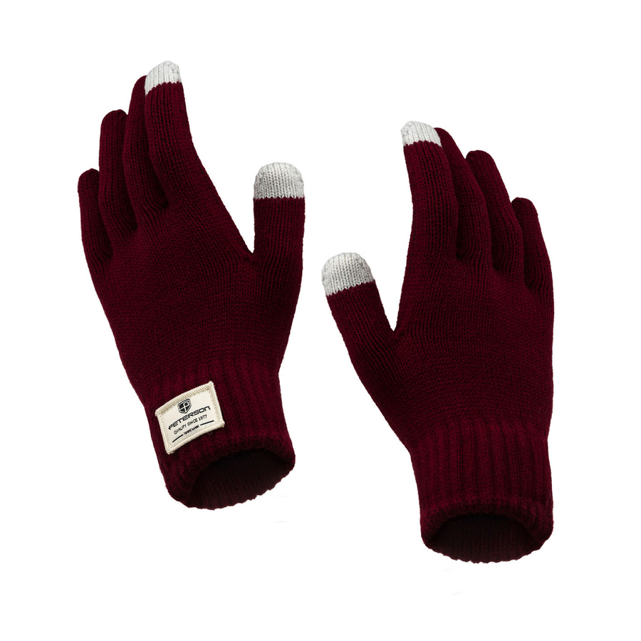 Zestaw: czapka, rękawiczki i szalik w bordowym kolorze - Peterson