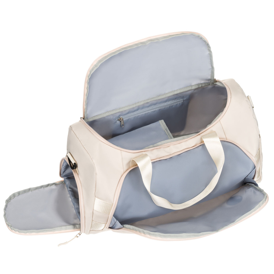 Beżowa torba podróżna lub na siłownię wykonana z poliestru - Peterson