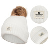 Ciepła biała czapka damska z futerkiem – Peterson
