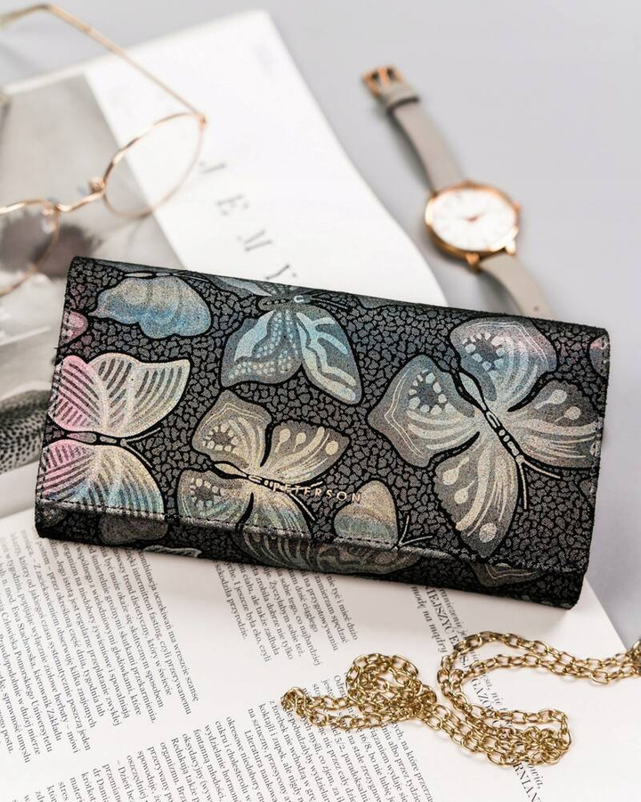 Duży, skórzany portfel damski na zatrzask - Peterson