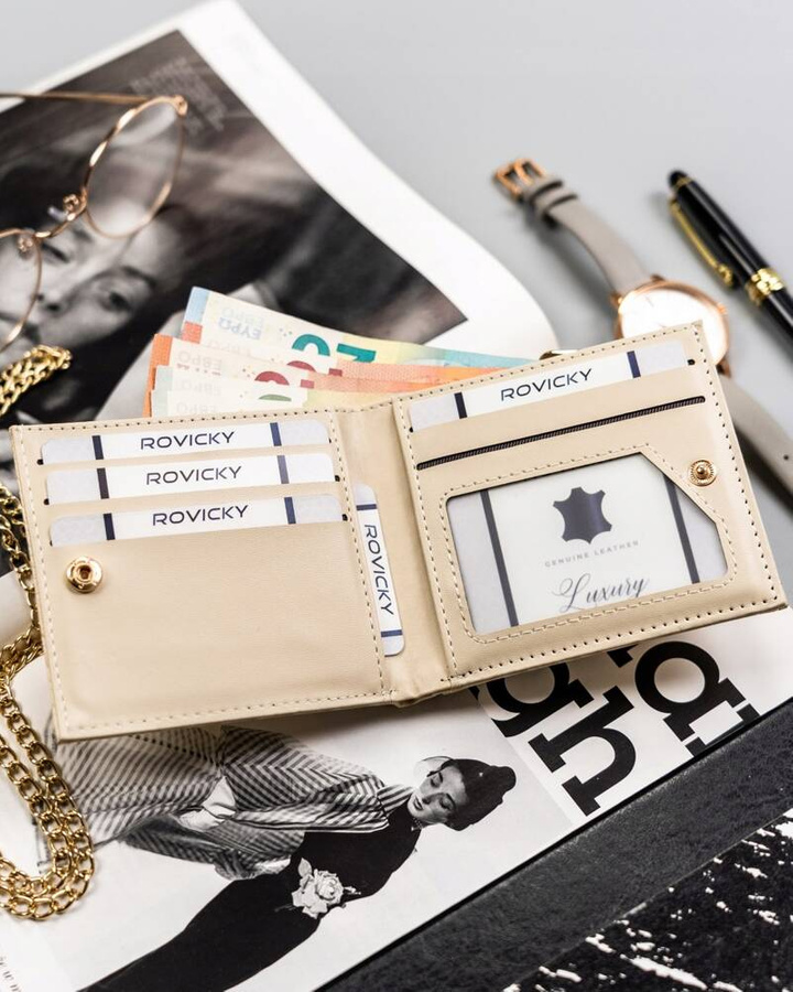 Elegancki, mały portfel damski na bigiel i zatrzask - Milano Design