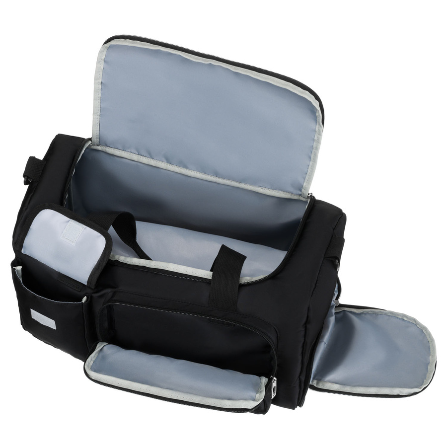 Czarna, sportowa torba podróżna z poliestru z paskiem na ramię - Peterson